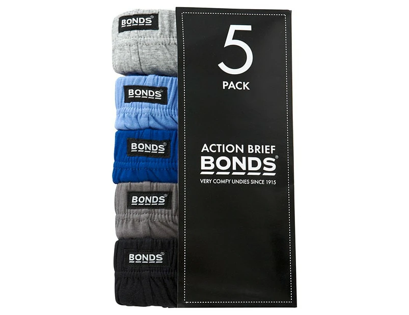 Bonds 5 Pack Action Briefs - Blue