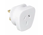 Adaptor, AU/NZ Plug to UK Socket, Triple Flat Pins - Anko - White