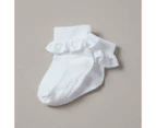 Bonds Baby Frilly Cuff Socks - White