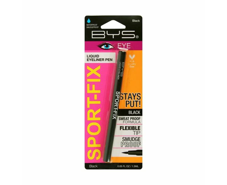 BYS 1.5ml Sport-Fix Liquid Eyeliner Pen Sweatproof Cosmetic Face/Eye Makeup BLK