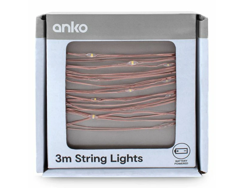 String Lights, 3m - Anko - Pink