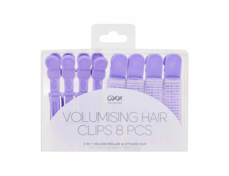 OXX Haircare 8 Piece Volumising Hair Clips - Purple