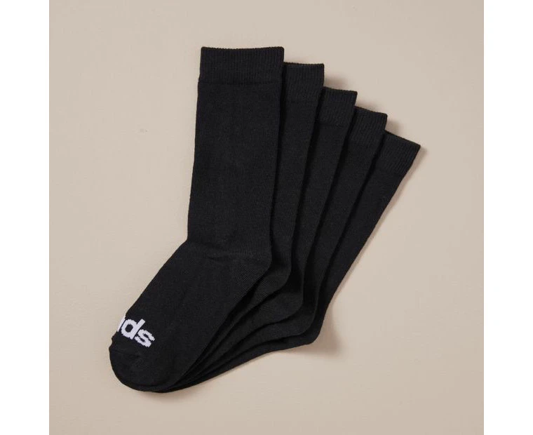 Bonds Kids Crew Socks 5 Pack - Black