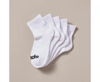 Bonds Kids Cushioned 1/4 Crew Socks - 5 Pack - White