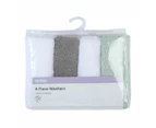 Face Washers, 4 Pack - Anko