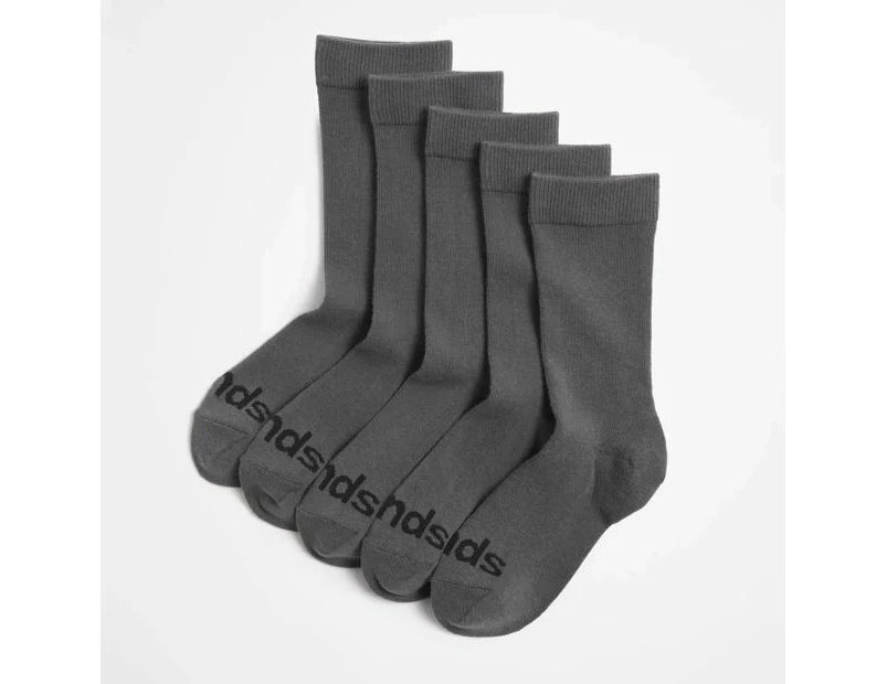 Bonds Kids Crew Socks 5 Pack - Grey