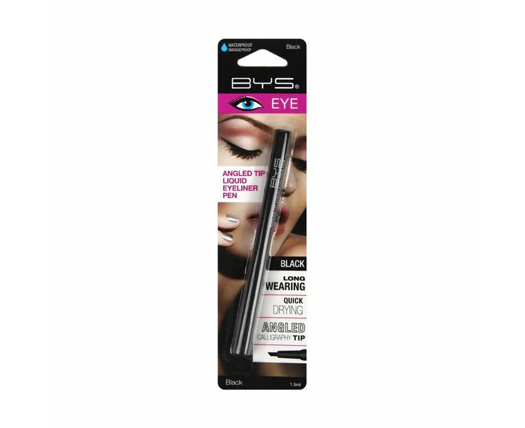 BYS 1.5ml Angled Tip Liquid Eyeliner Pen Quick Dry Waterproof Lasting Tip Black