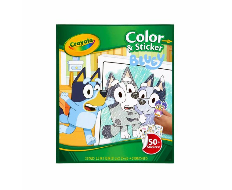 32pg Crayola Bluey Colour/Sticker Learning Activity Picture Book Children 3y+