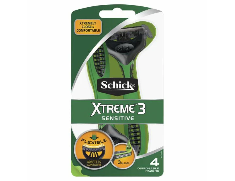 Schick Xtreme 3 Sensitive Disposable Razor 4 pack