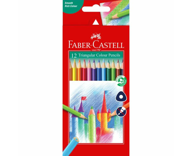 Faber-Castell 12 Pack Tri-Grip Colour Pencils