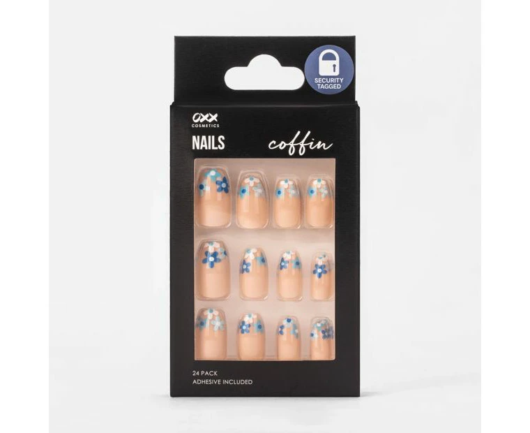 False Nails 24 Pack, Coffin Shape, Bloom Tips - OXX Cosmetics