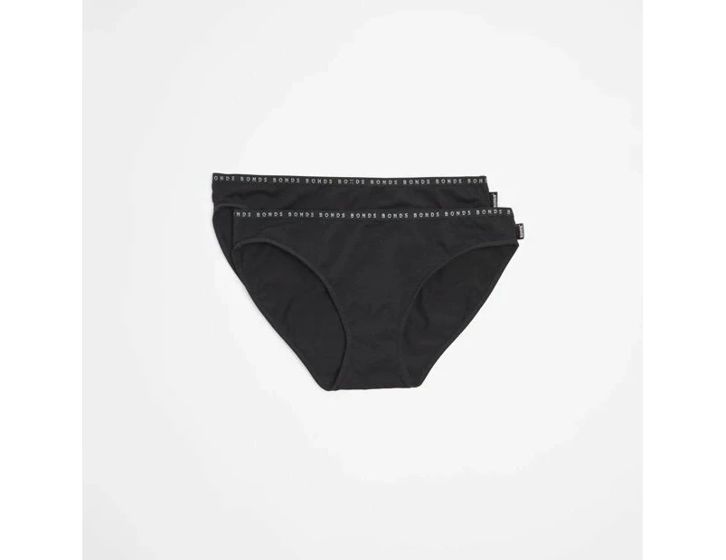 Bonds 2 Pack Hipster Bikini Briefs - Black