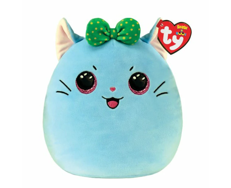 Beanie Boos Squish-a-Boo - Kirra the Blue Cat with Bow 10"