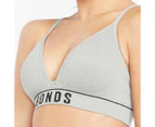 Bonds Retro Rib T-Shirt Crop Bra; Style: YXF7T - Grey