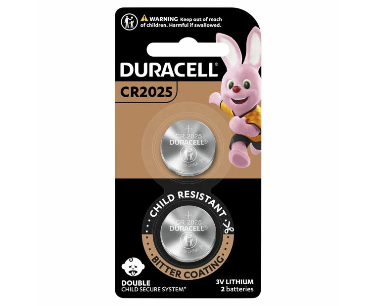 2pc Duracell Specialty 2025 Lithium Coin Battery Pack Single Use