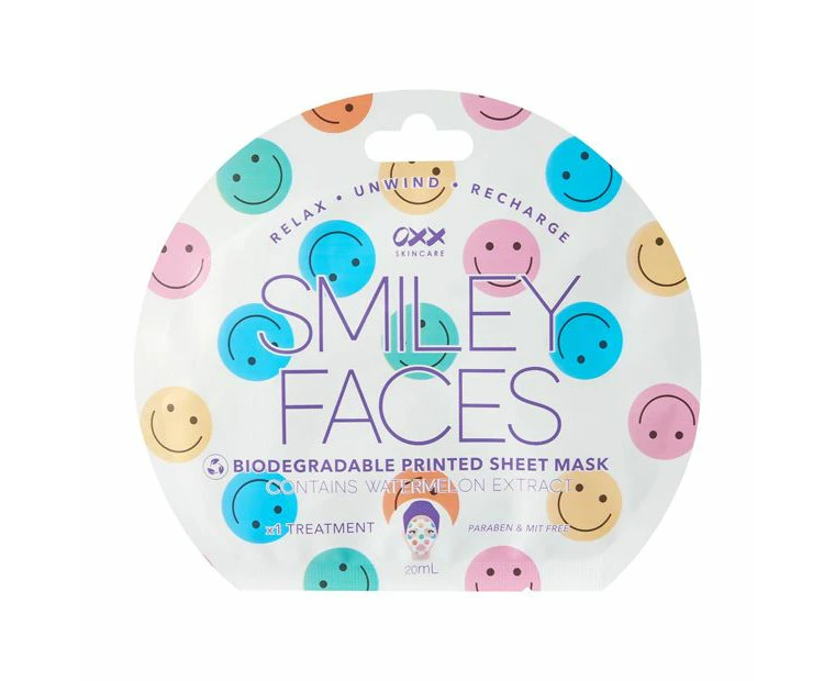 Smiley Faces Printed Sheet Mask - OXX Skincare