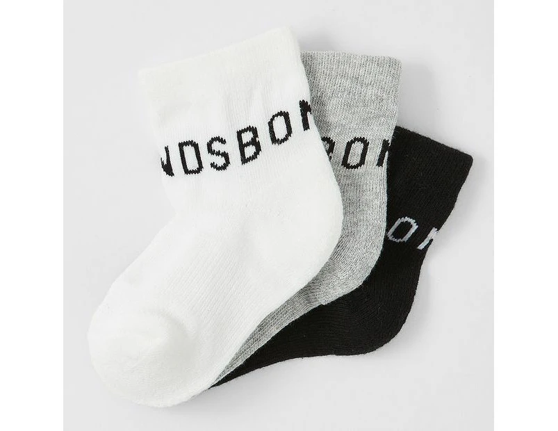 Bonds Baby Quarter Crew 3 Pack Socks