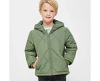 Target Puffer Diamond Quilt Jacket - Green
