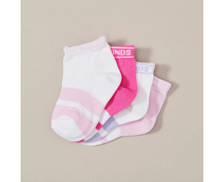 4 Pack Bonds Baby Sportlet Socks - Pink