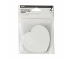 Paintable Heart Canvas Fridge Magnets, 4 Pack - Anko