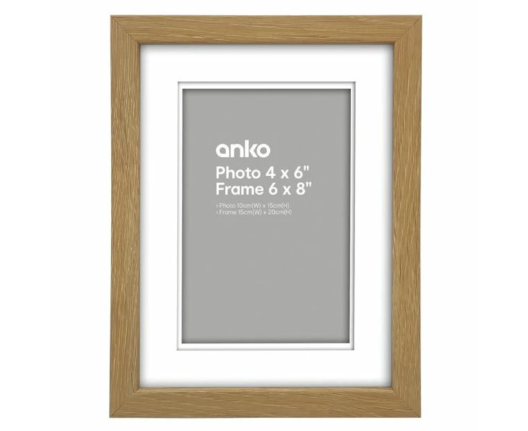 Photo Frame, 4" x 6", Natural - Anko