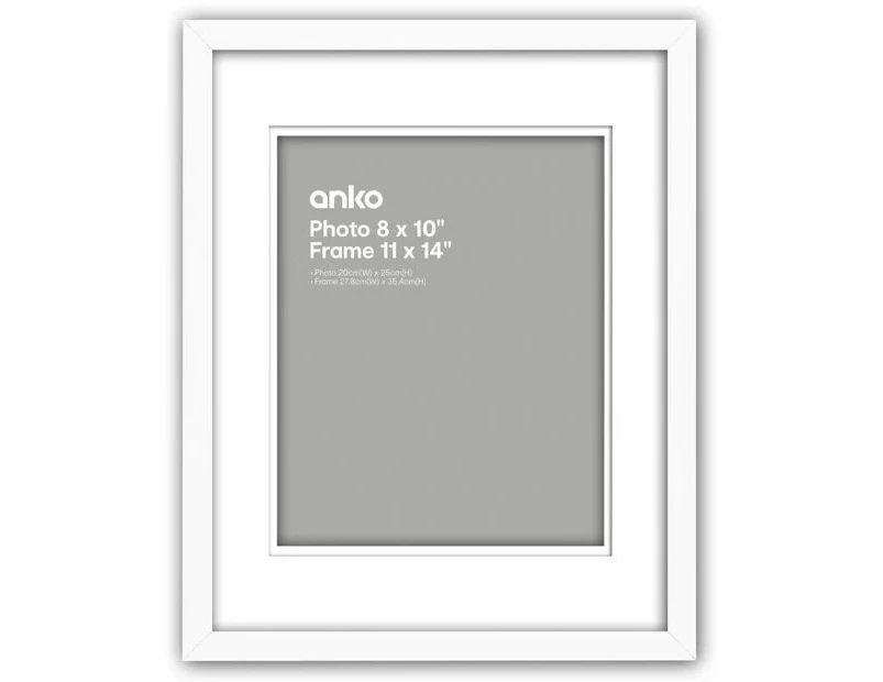 Photo Frame 8" x 10", White - Anko