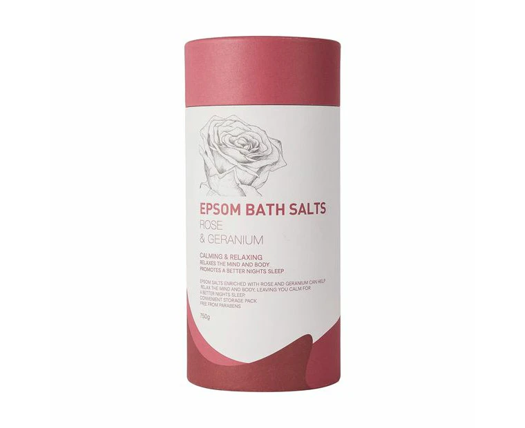 Epsom Bath Salts 750g - Rose and Geranium