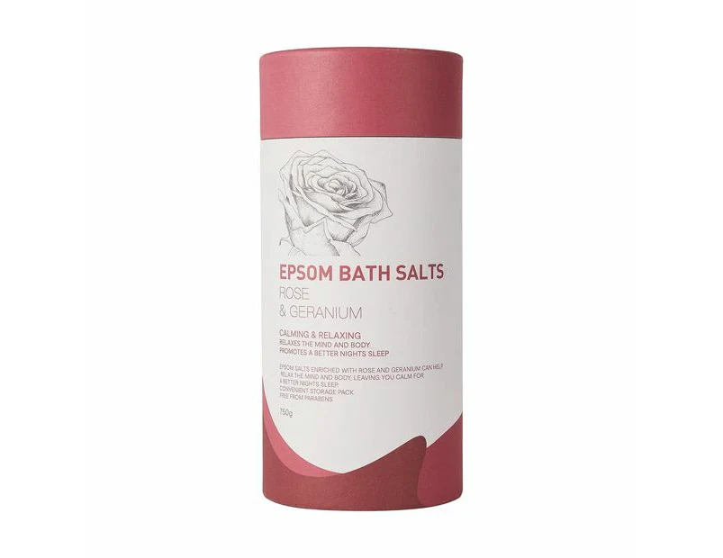 Epsom Bath Salts 750g - Rose and Geranium