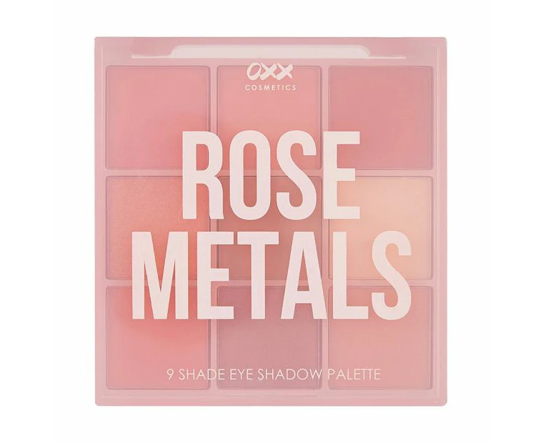 Eyeshadow Palette 9 Shades, Rose Metals - OXX Cosmetics