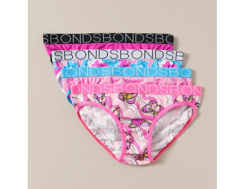 4 Pack Bonds Girls Bikini Briefs - Multi