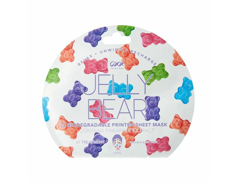 Jelly Bear Biodegradable Printed Sheet Mask - OXX Skincare - Multi