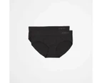 Bonds 2 Pack Seamless Midi Briefs - Black