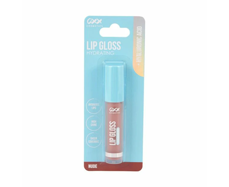 Hydrating Lip Gloss, Nude, Hyaluronic Acid - OXX Cosmetics