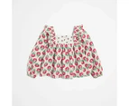 Target Woven Spliced Floral Blouse Top - Pink