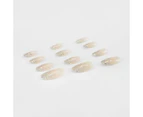 False Nails 24 Pack, Oval Shape, Silver Look - OXX Cosmetics