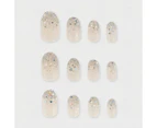 False Nails 24 Pack, Oval Shape, Silver Look - OXX Cosmetics - Silver