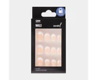False Nails 24 Pack, Oval Shape, White - OXX Cosmetics