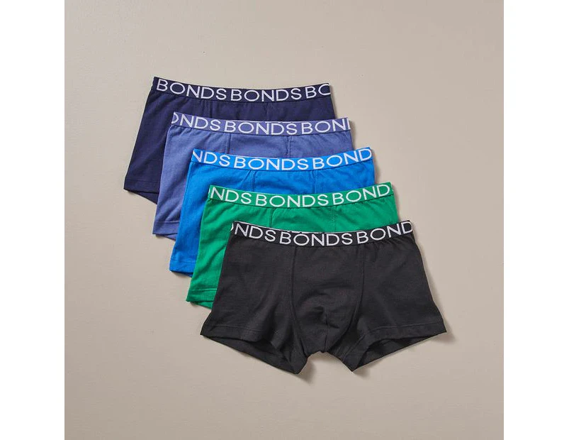 Bonds Boys Trunks 5 Pack - Blue