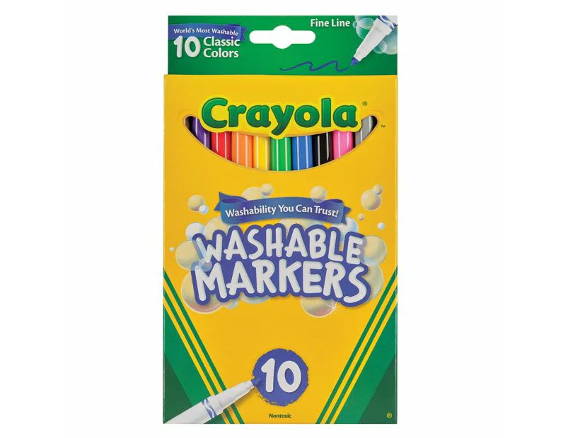 Crayola Washable Fineline Markers 10 Pack - Green