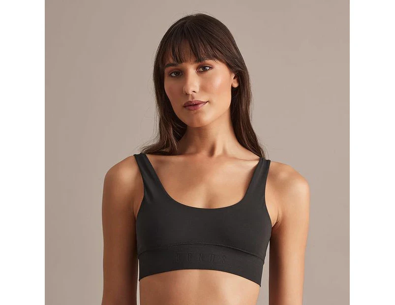 Bonds Women's Bases Scoop Crop - Dusted Black