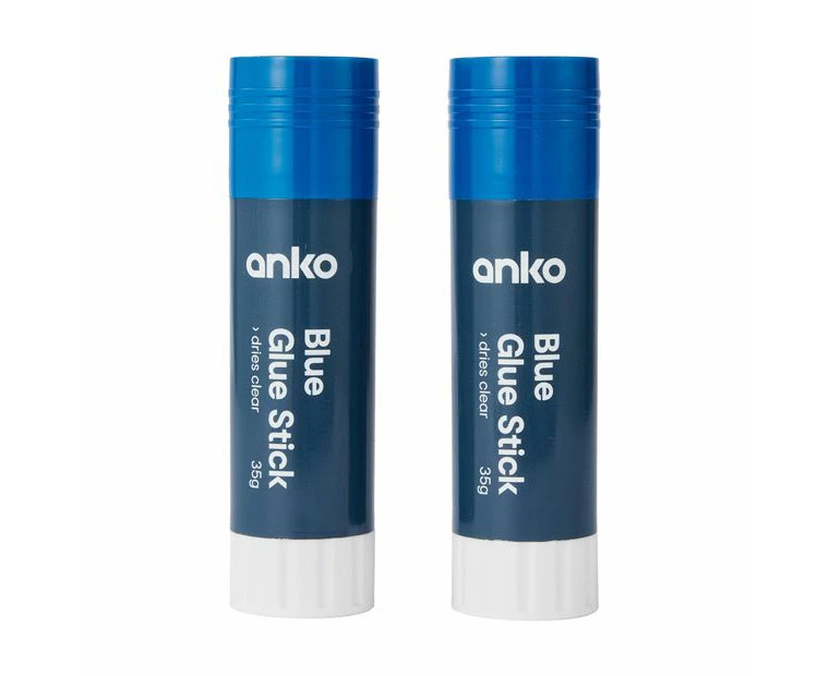 Blue Glue Sticks, 2 Pack - Anko