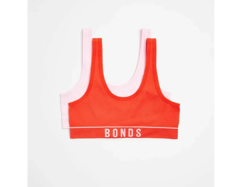 Bonds Crop Retro 2 Pack - Red