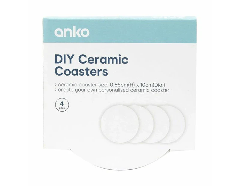 DIY Ceramic Coasters, 4 Pack - Anko