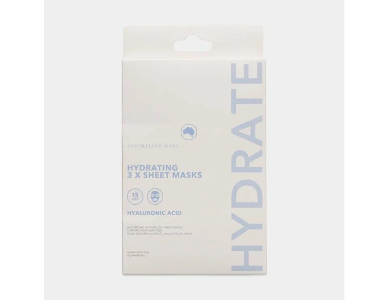 Hydrating Sheet Masks, Hyaluronic Acid, 3 Pack - Anko