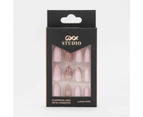 Artificial Nails 24 Pack, Pink Glitter - OXX Cosmetics