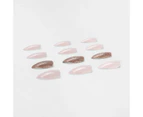 Artificial Nails 24 Pack, Pink Glitter - OXX Cosmetics - Pink