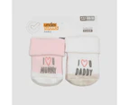 Baby Organic Cotton ‘I Love You” Socks 2 Pack - Underworks - Pink