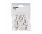 White Wooden Pegs, 20 Pack - Anko