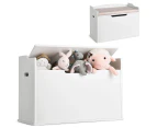 Giantex Kids Toy Box Storage Ottoman Chest Cabinet Room Organiser w/Flip-Top Lid & Cushion, White