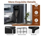 Giantex Folding Fabric Wardrobe Free-Standing Clothes Cabinet Closet Organiser Metal Frame w/Storage Shelves & Hanging Rail Black